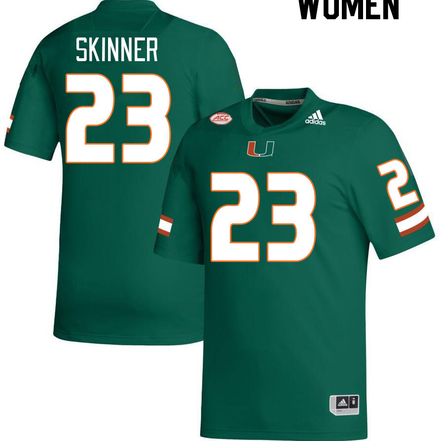 Women #23 Jaleel Skinner Miami Hurricanes College Football Jerseys Stitched-Green